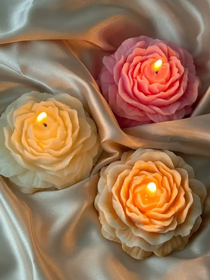 everglow 3d peony candle