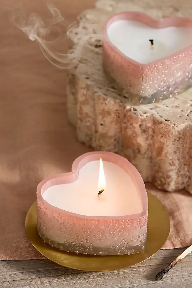 velentine heart candle