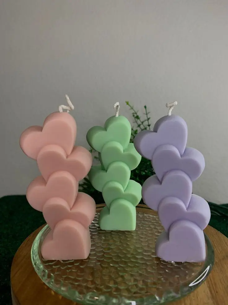 Everglow Candle Premium Designer Scented Heart Pillar Candle for Valentine's Day || Home Decor, pack of 01
